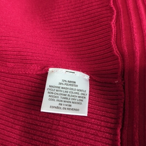 JM Collection Vibrant Red Open Cardigan - Picture 7 of 7